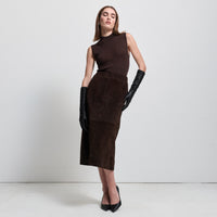 Gabriella Skirt - Coffee Suede