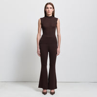 Base Layer Flared Knit Pant- Espresso