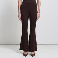 Base Layer Flared Knit Pant- Espresso