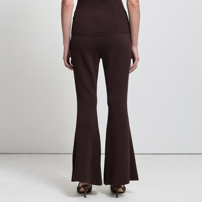 Base Layer Flared Knit Pant- Espresso