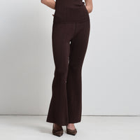 Base Layer Flared Knit Pant- Espresso
