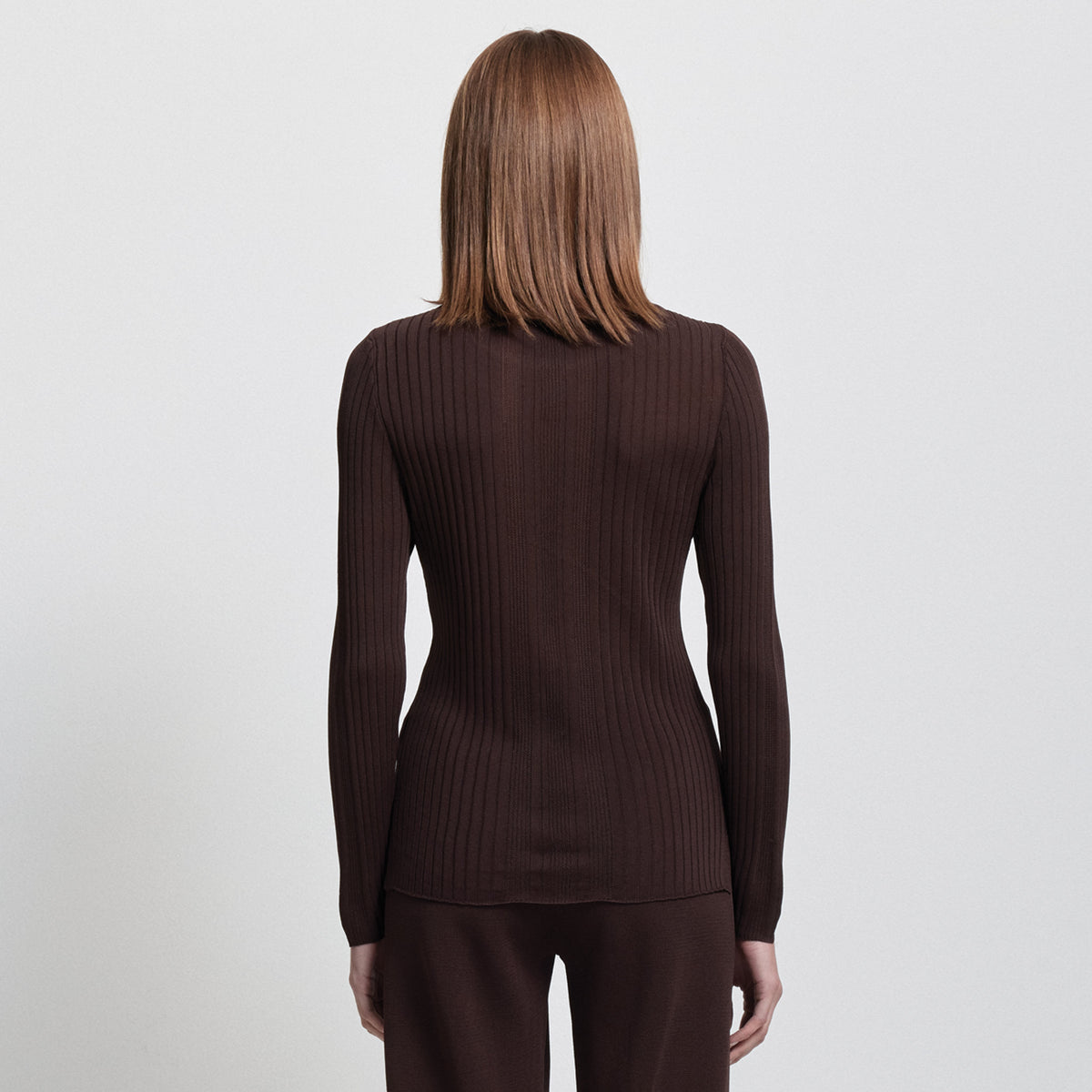 Base Layer Multi-Rib Long Sleeve Knit - Espresso