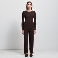 Base Layer Multi-Rib Long Sleeve Knit - Espresso