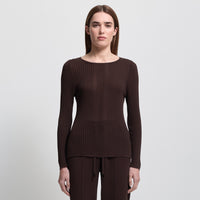 Base Layer Multi-Rib Long Sleeve Knit - Espresso