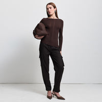 Base Layer Multi-Rib Long Sleeve Knit - Espresso