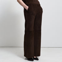 Chicago Wide Leg Pant - Coffee Suede