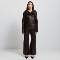 Chicago Wide Leg Pant - Espresso Leather