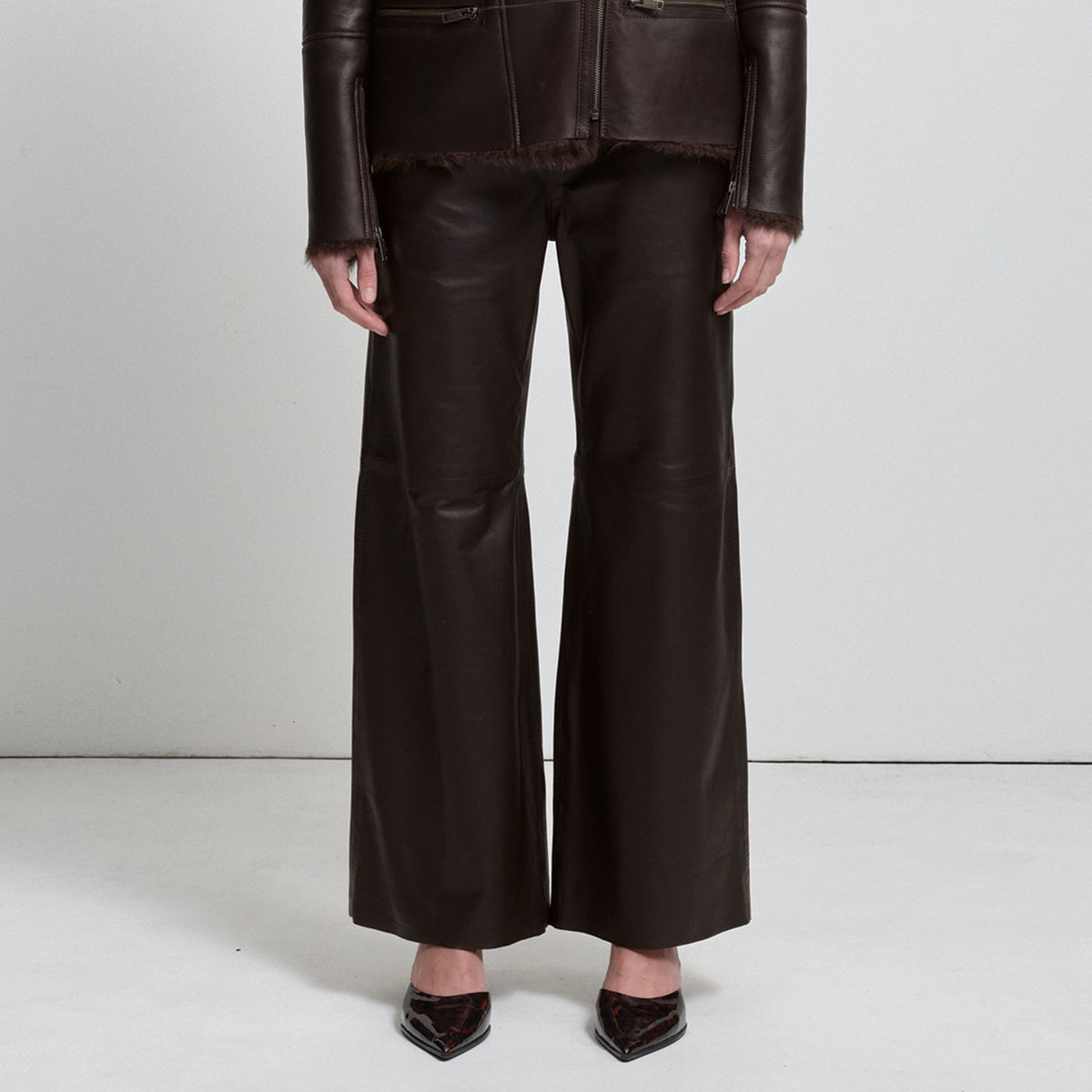 Chicago Wide Leg Pant - Espresso Leather