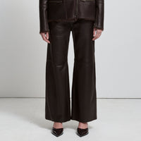 Chicago Wide Leg Pant - Espresso Leather