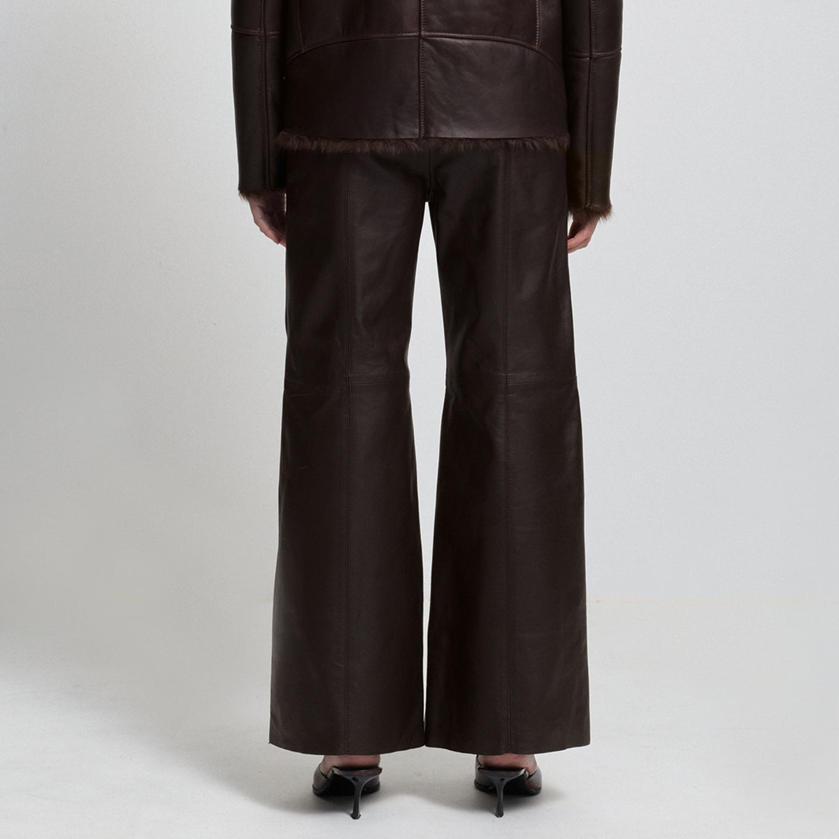 Chicago Wide Leg Pant - Espresso Leather