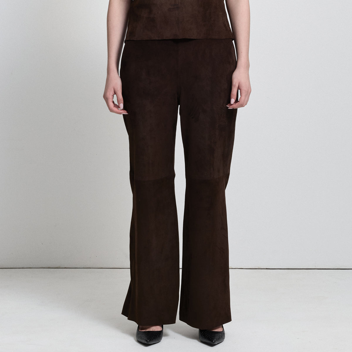 Chicago Wide Leg Pant - Coffee Suede