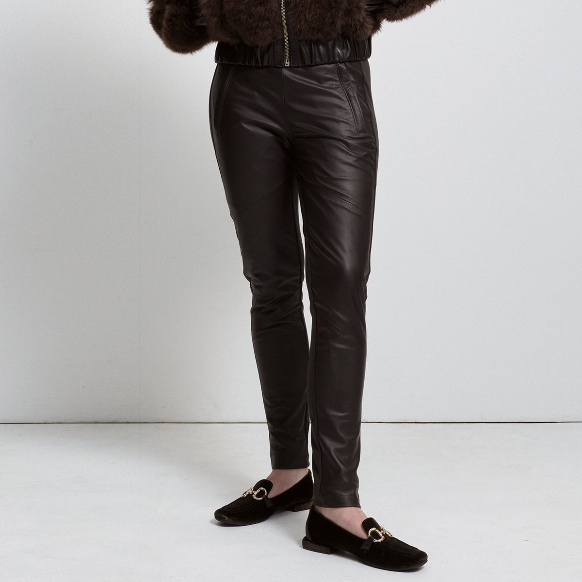Frankie Jogger Pant - Espresso Leather