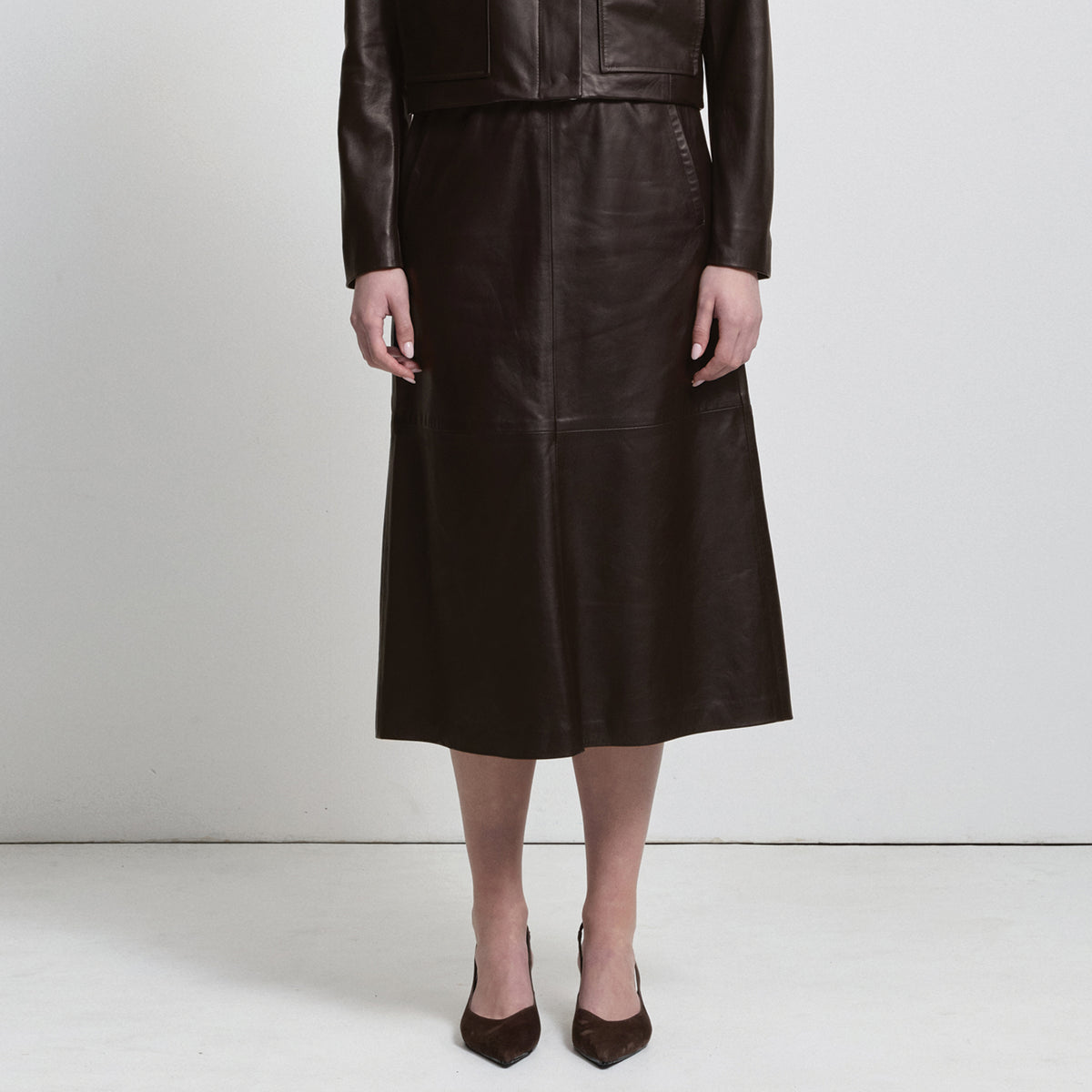 Gabriella Skirt - Espresso Leather