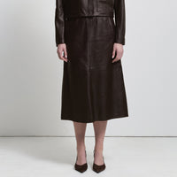 Gabriella Skirt - Espresso Leather