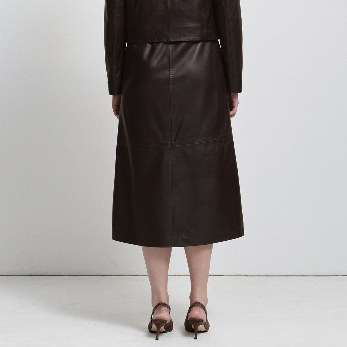 Gabriella Skirt - Espresso Leather