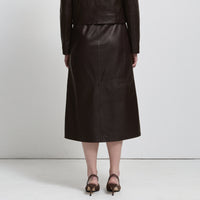 Gabriella Skirt - Espresso Leather