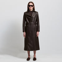 Harper Trench Coat - Espresso Leather