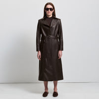 Harper Trench Coat - Espresso Leather