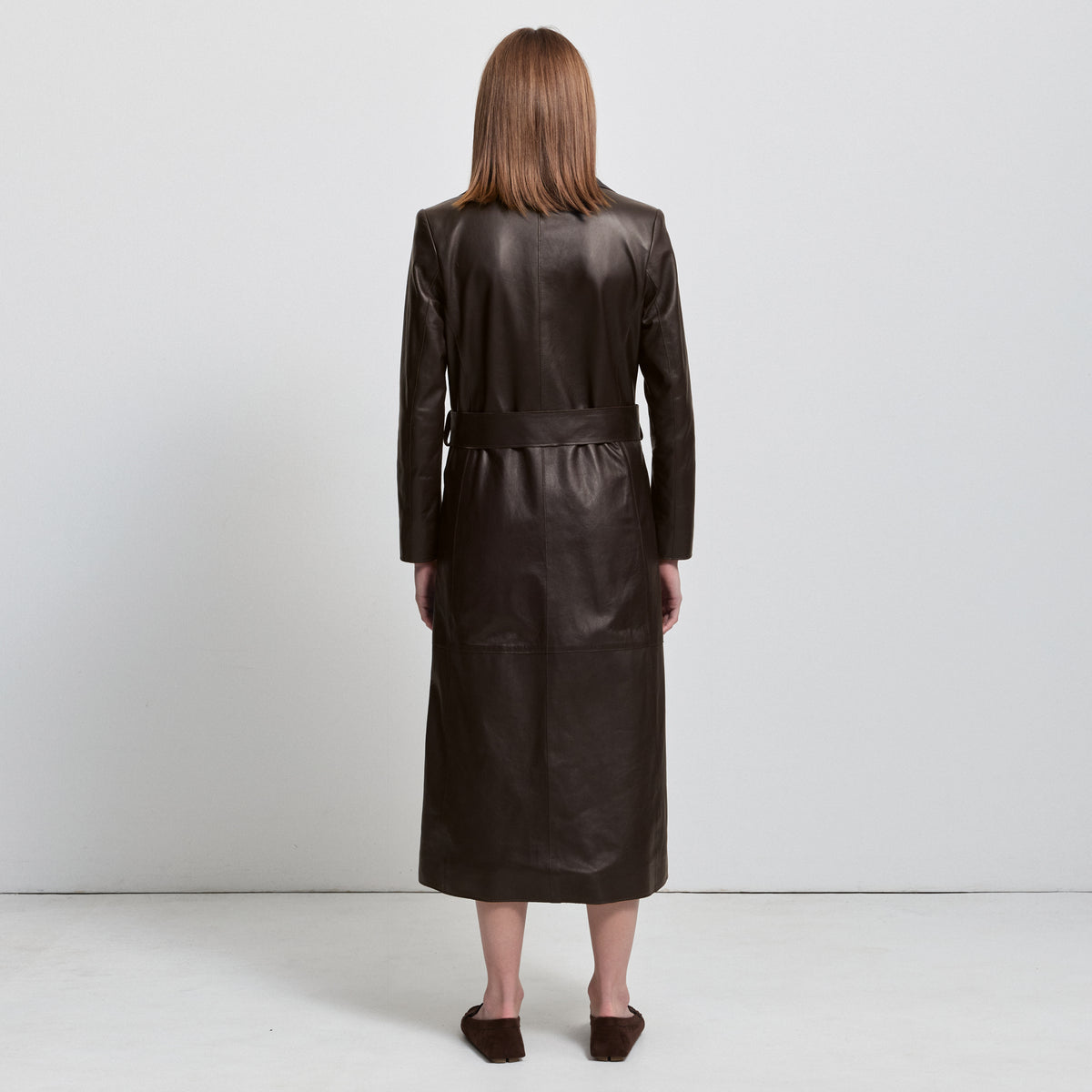 Harper Trench Coat - Espresso Leather