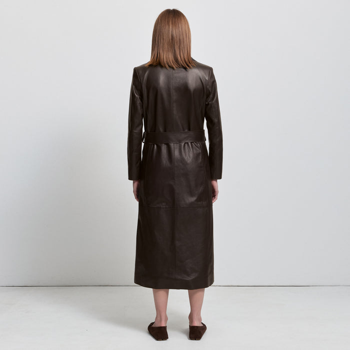 Harper Trench Coat - Espresso Leather
