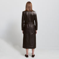 Harper Trench Coat - Espresso Leather