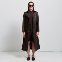 Harper Trench Coat - Espresso Leather