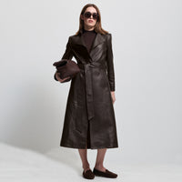 Harper Trench Coat - Espresso Leather