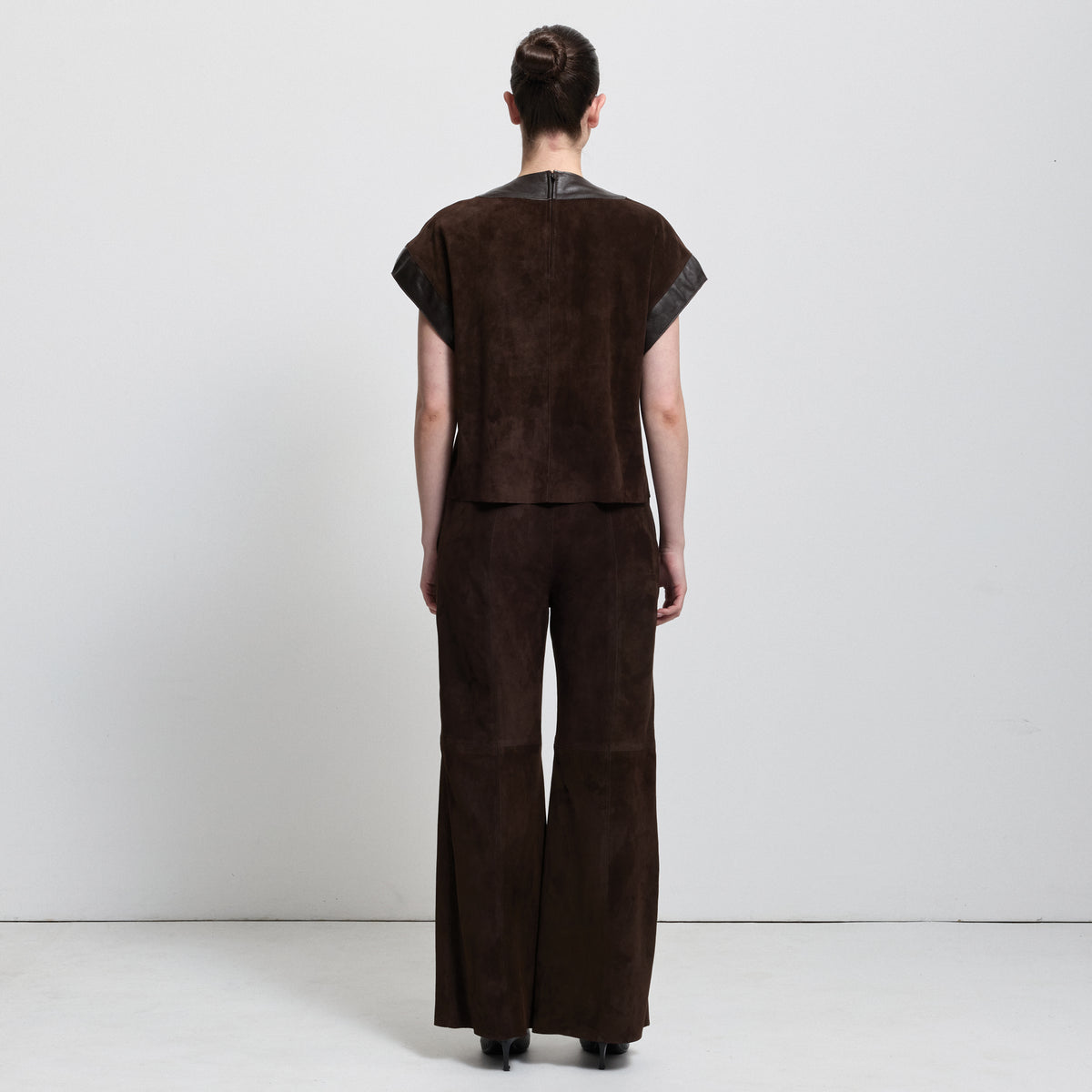 Chicago Wide Leg Pant - Coffee Suede