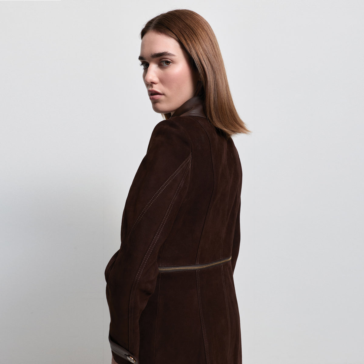 Logan Trench Coat - Coffee Suede