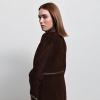 Logan Trench Coat - Coffee Suede