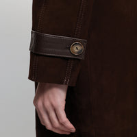 Logan Trench Coat - Coffee Suede