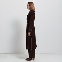 Logan Trench Coat - Coffee Suede