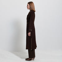 Logan Trench Coat - Coffee Suede