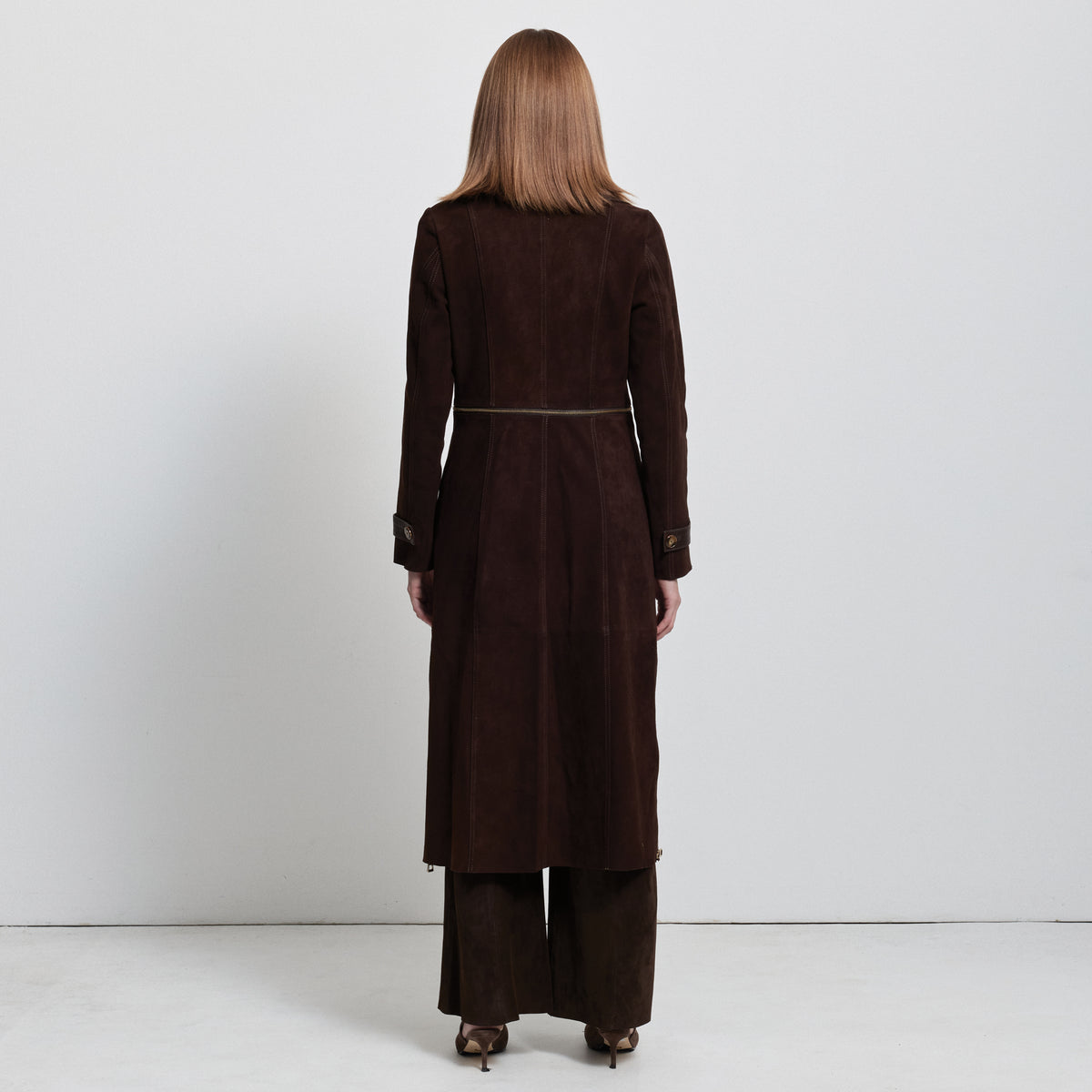 Logan Trench Coat - Coffee Suede
