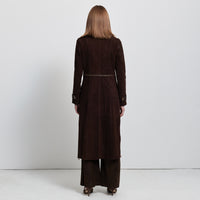 Logan Trench Coat - Coffee Suede