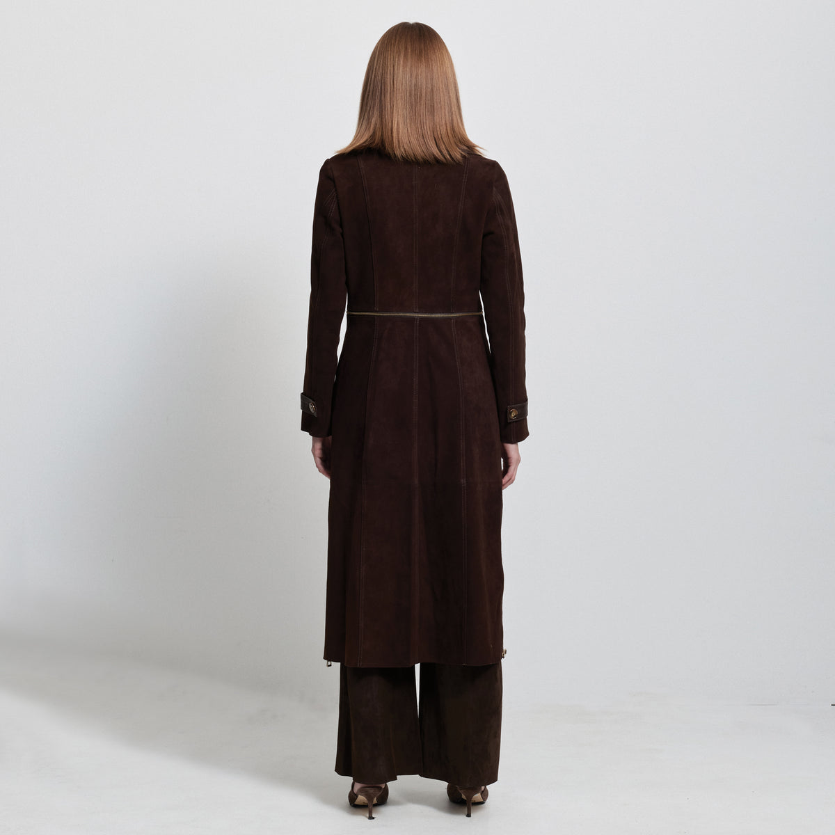 Logan Trench Coat - Coffee Suede