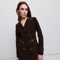Logan Trench Coat - Coffee Suede