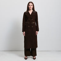Logan Trench Coat - Coffee Suede