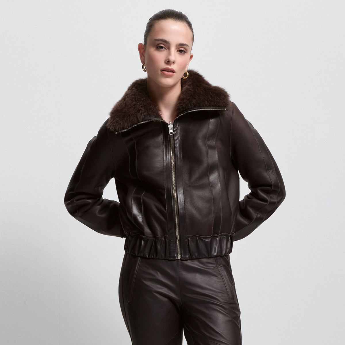 Luisa Shearling Jacket - Espresso