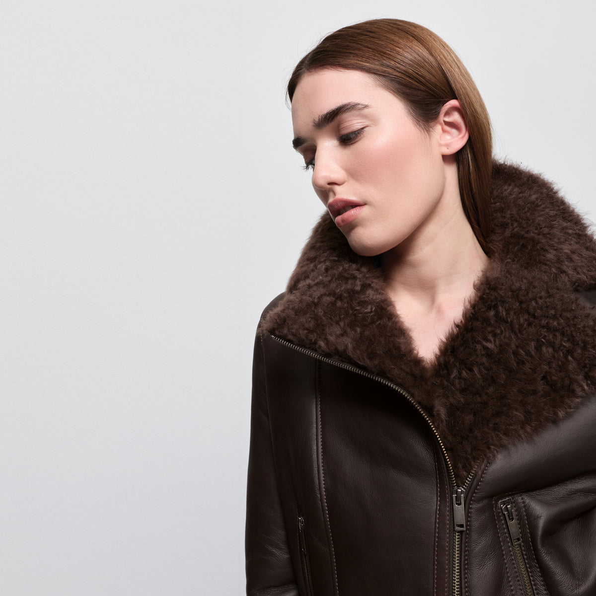 Sadie Shearling Coat - Espresso