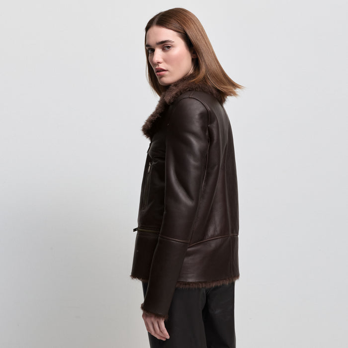 Sadie Shearling Coat - Espresso