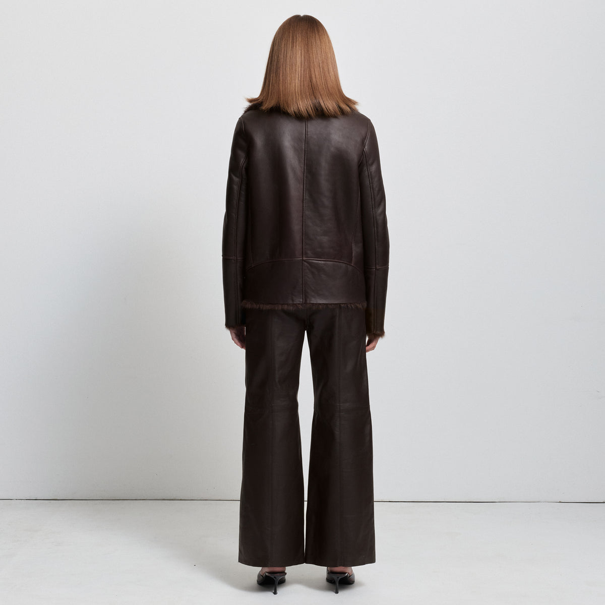 Chicago Wide Leg Pant - Espresso Leather
