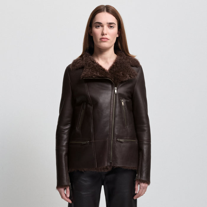Sadie Shearling Coat - Espresso