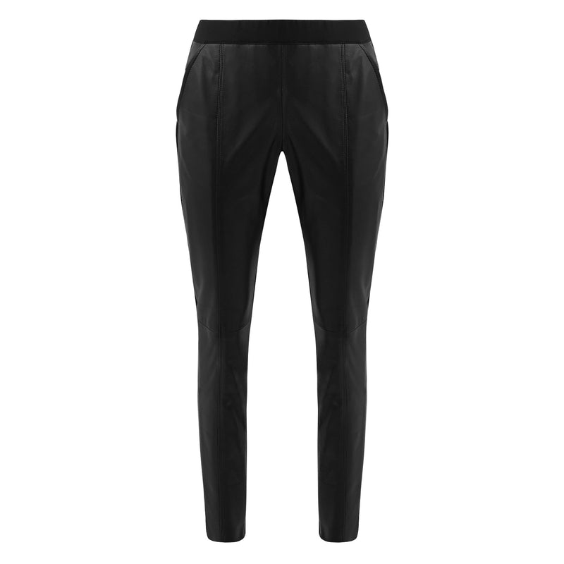 Fergie Leather Jogger Pant - Jet Black