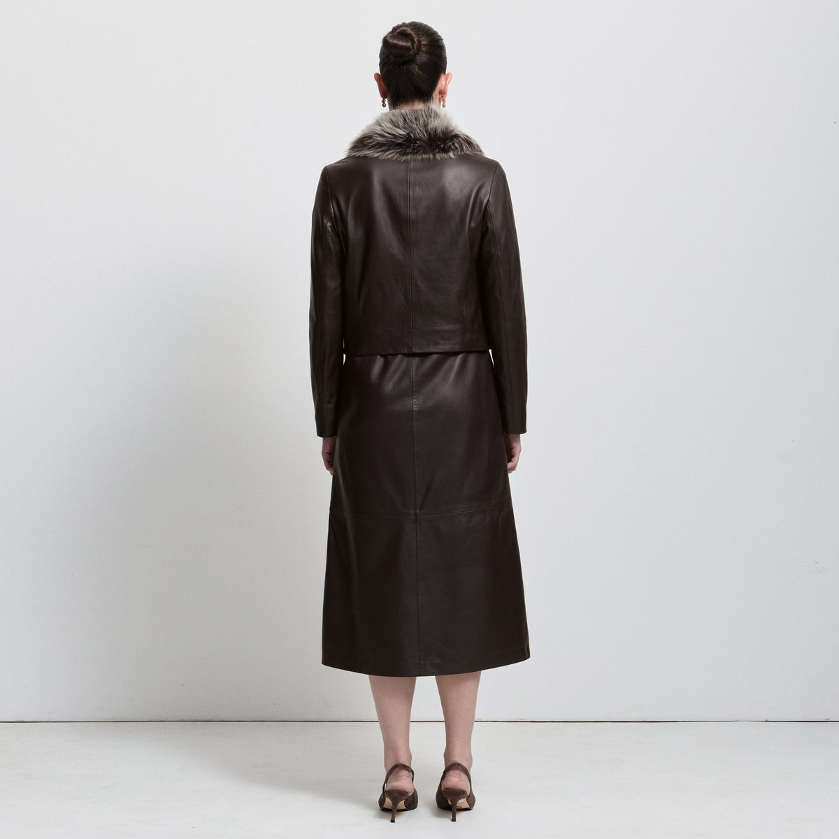 Gabriella Skirt - Espresso Leather