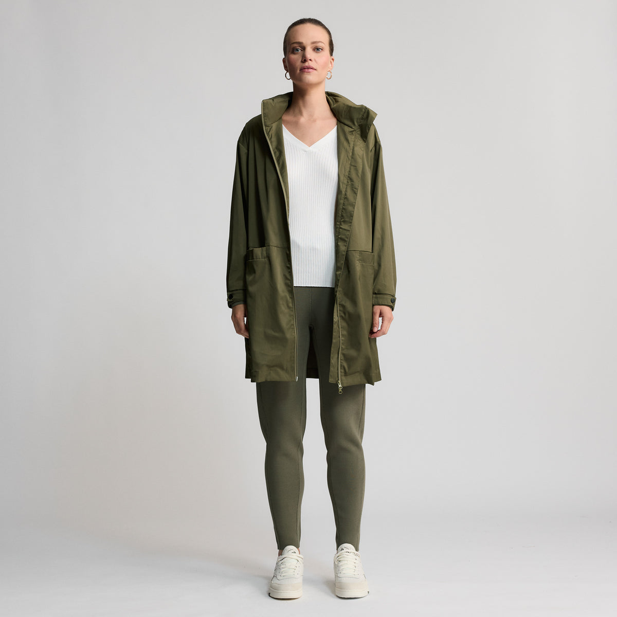 Loretta - Longline Windbreaker - Fern