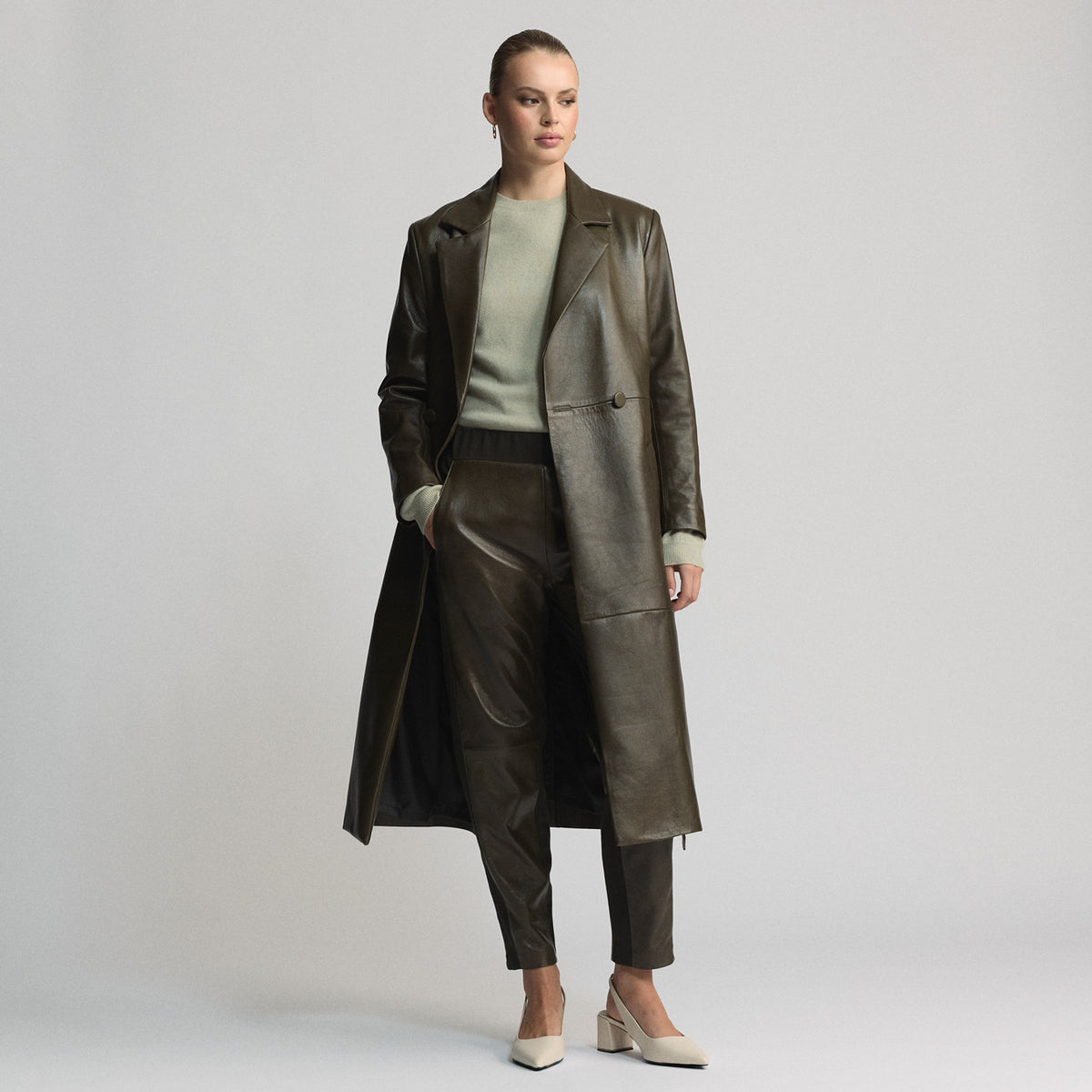 Amelia Trench Coat - Fern