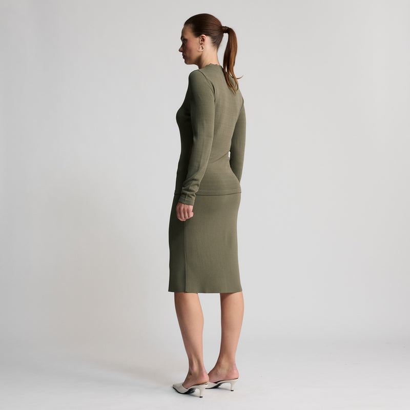 Base Layer Collar Wrap Knit - Fern