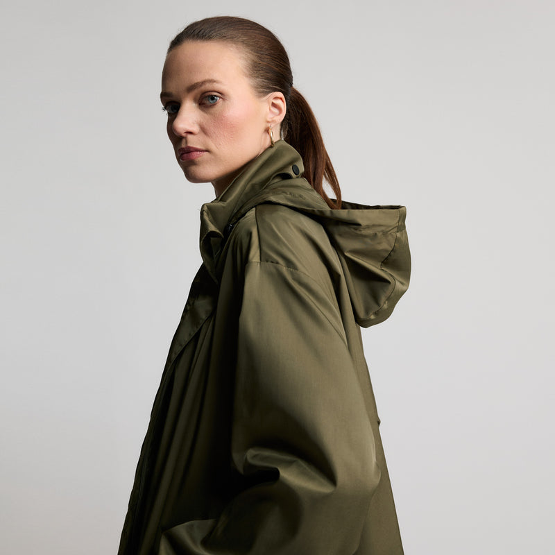 Loretta - Longline Windbreaker - Fern