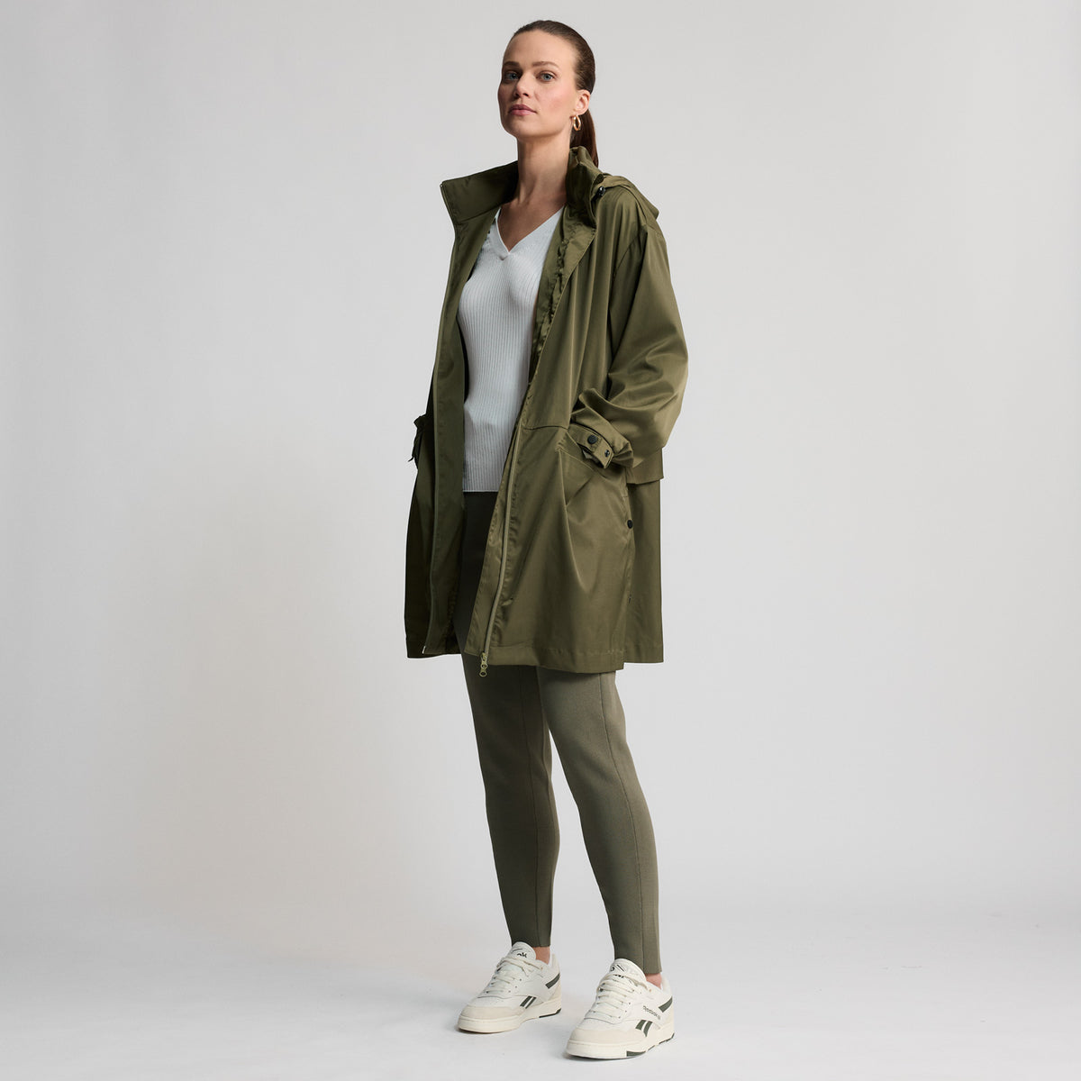 Loretta - Longline Windbreaker - Fern